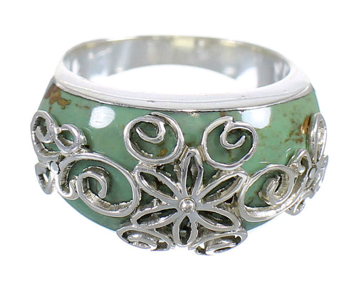 Authentic Sterling Silver Turquoise Ring Size 6-1/2 RX81206