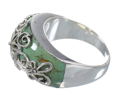 Genuine Sterling Silver Turquoise Ring Size 6-3/4 RX81213