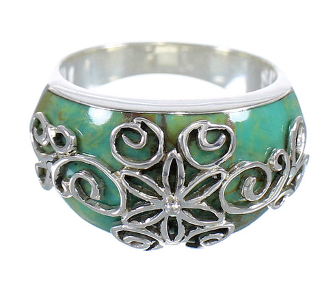 Turquoise Authentic Sterling Silver Ring Size 5-3/4 RX81222