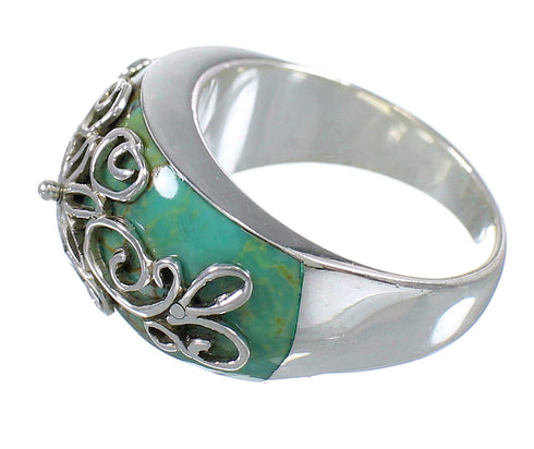 Turquoise Authentic Sterling Silver Ring Size 5-3/4 RX81222