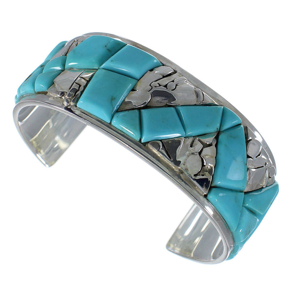Southwest Sterling Silver And Turquoise High Quality Bracelet VX60809