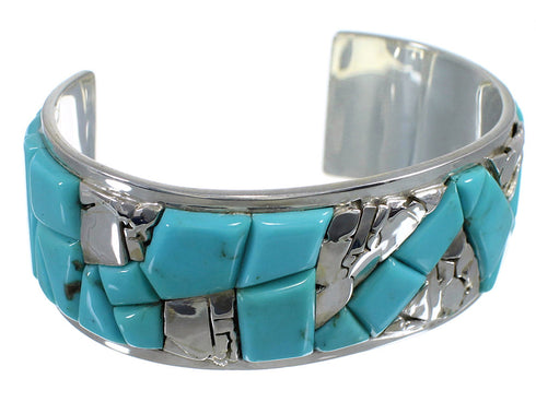 Southwest Sterling Silver And Turquoise High Quality Bracelet VX60809