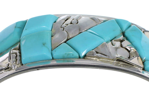 Southwest Sterling Silver And Turquoise High Quality Bracelet VX60809