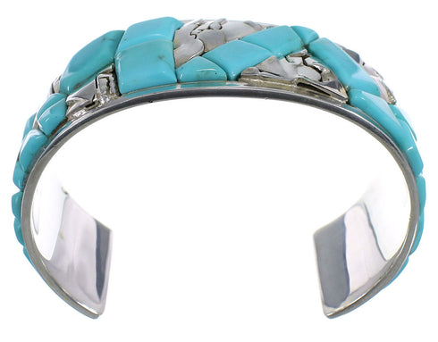 Southwest Sterling Silver And Turquoise High Quality Bracelet VX60809