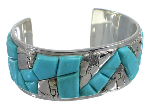 Southwest Genuine Sterling Silver And Turquoise High Quality Bracelet VX60813