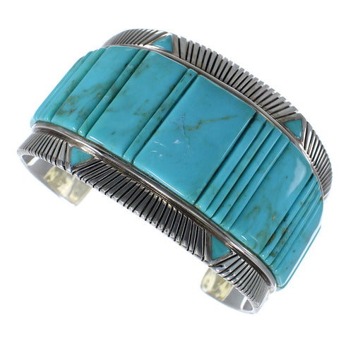 Sterling Silver Turquoise Southwest Heavy Bracelet VX60819