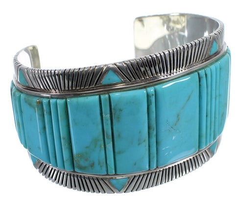 Sterling Silver Turquoise Southwest Heavy Bracelet VX60819