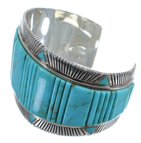 Sterling Silver Turquoise Southwest Heavy Bracelet VX60819