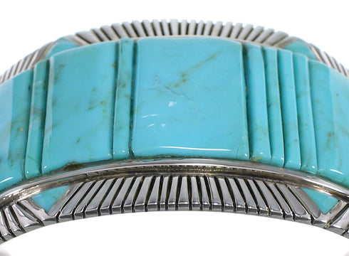 Sterling Silver Turquoise Southwest Heavy Bracelet VX60819