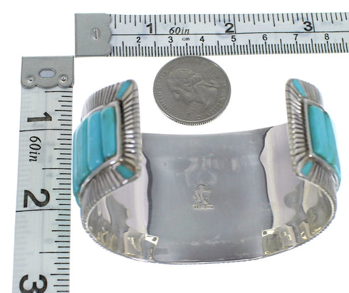 Sterling Silver Turquoise Southwest Heavy Bracelet VX60819