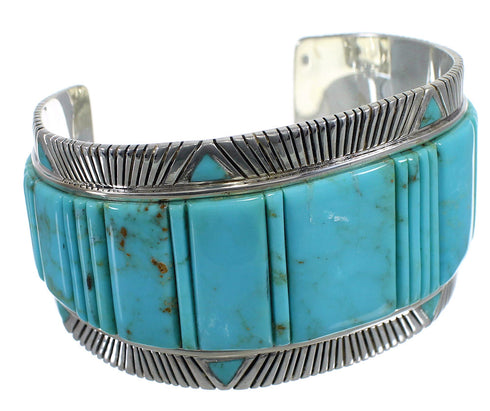 Authentic Sterling Silver Turquoise Southwest Heavy Bracelet VX60822
