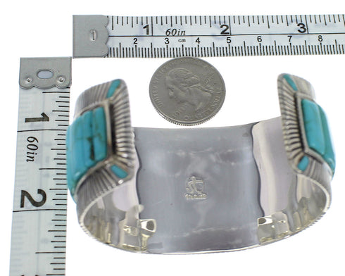 Authentic Sterling Silver Turquoise Southwest Heavy Bracelet VX60822