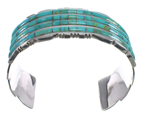 Southwest Authentic Sterling Silver Turquoise Sturdy Bracelet VX60941