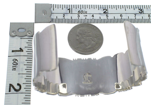 Southwest Authentic Sterling Silver Turquoise Sturdy Bracelet VX60941