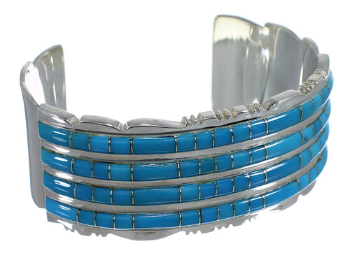 Sturdy Sterling Silver And Turquoise Bracelet VX60943