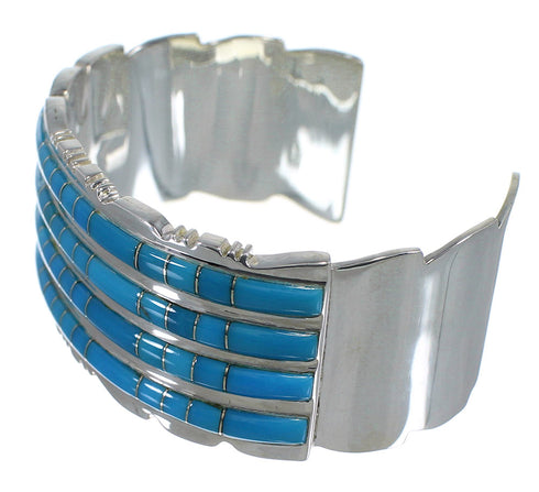Sturdy Sterling Silver And Turquoise Bracelet VX60943