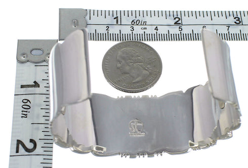 Sturdy Sterling Silver And Turquoise Bracelet VX60943