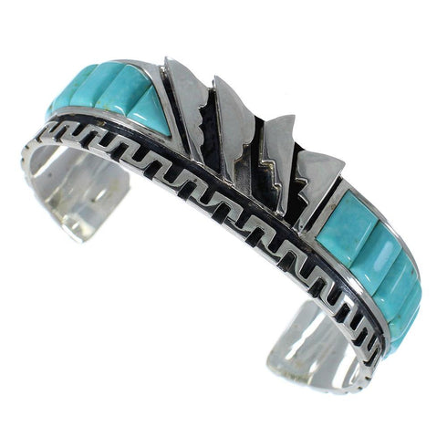 Southwest Sterling Silver And Turquoise Cuff Bracelet Jewelry VX60970