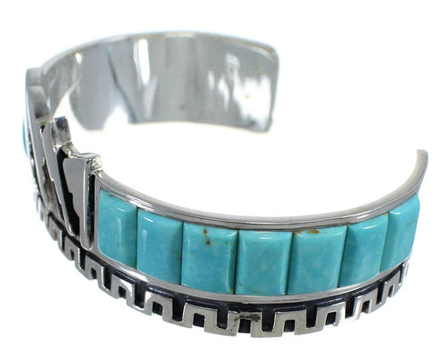 Southwest Sterling Silver And Turquoise Cuff Bracelet Jewelry VX60970