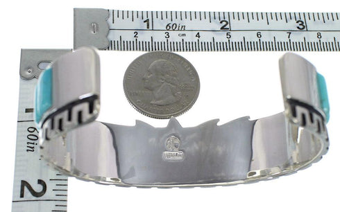 Southwest Sterling Silver And Turquoise Cuff Bracelet Jewelry VX60970