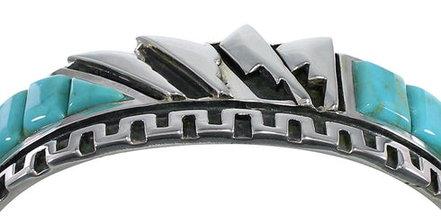 Southwest Genuine Sterling Silver And Turquoise Cuff Bracelet Jewelry VX60971