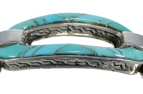 Heavy Southwest Sterling Silver And Turquoise Cuff Bracelet Jewelry VX60979