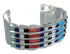 Substantial Multicolor Sterling Silver Cuff Bracelet VX60605