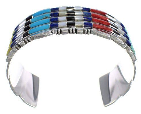 Sturdy Multicolor Sterling Silver Cuff Bracelet VX60608
