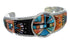 Sterling Silver Sun Multicolor Inlay Cuff Bracelet VX60614