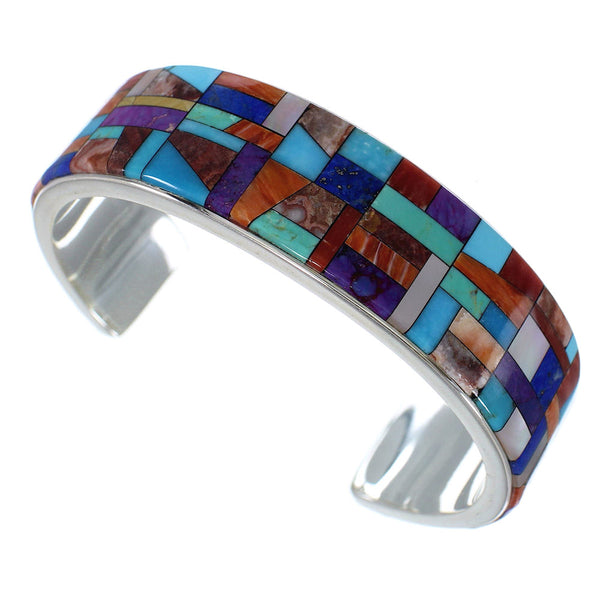 Authentic Sterling Silver Multicolor Cuff Bracelet VX60619