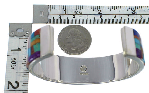 Authentic Sterling Silver Multicolor Cuff Bracelet VX60619