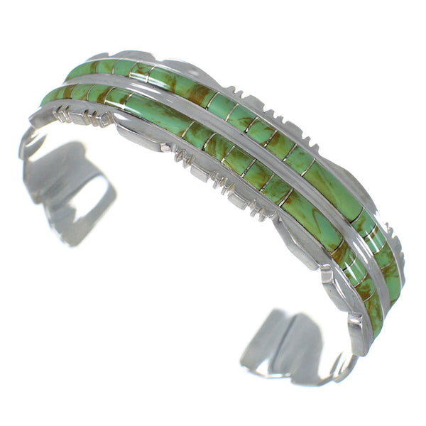 Southwest Genuine Sterling Silver Turquoise Heavy Bracelet VX60727