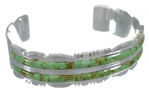 Southwest Genuine Sterling Silver Turquoise Heavy Bracelet VX60727