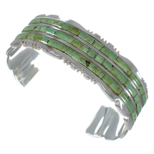 Southwest Authentic Sterling Silver Turquoise Heavy Bracelet VX60730