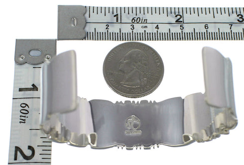 Southwest Authentic Sterling Silver Turquoise Heavy Bracelet VX60730