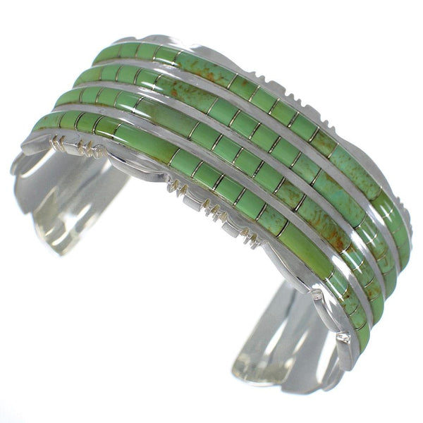 Southwest Genuine Sterling Silver Turquoise Well Built-Bracelet VX60743