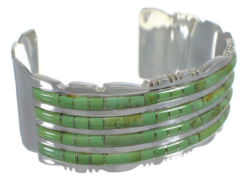 Southwest Genuine Sterling Silver Turquoise Well Built-Bracelet VX60743