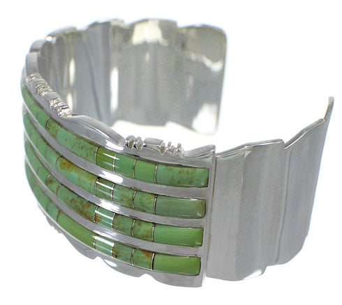 Southwest Genuine Sterling Silver Turquoise Well Built-Bracelet VX60743