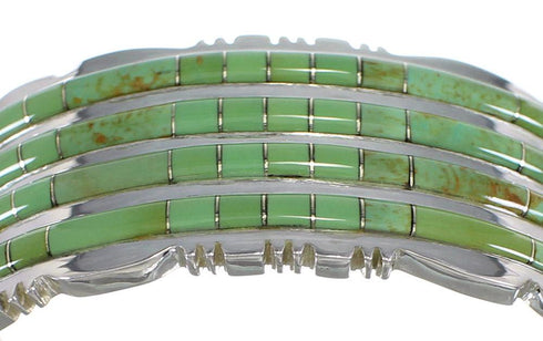 Southwest Genuine Sterling Silver Turquoise Well Built-Bracelet VX60743