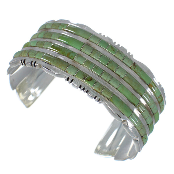 Southwest Authentic Sterling Silver Turquoise Well-Built Bracelet VX60744