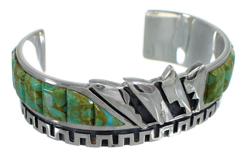 Authentic Sterling Silver And Turquoise Cuff Bracelet VX60761