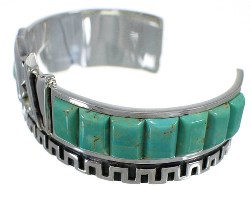 Southwest Sterling Silver And Turquoise Cuff Bracelet VX60762