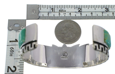 Southwest Sterling Silver And Turquoise Cuff Bracelet VX60762