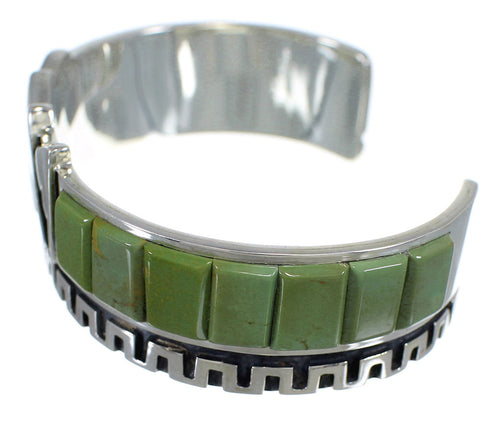 Southwest Authentic Sterling Silver And Turquoise Cuff Bracelet VX60765