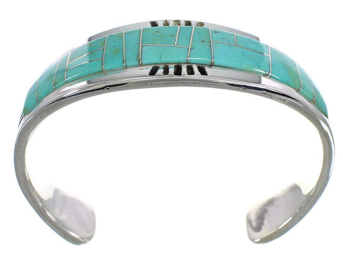 Sterling Silver Turquoise Inlay Southwest Bracelet Jewelry VX59688