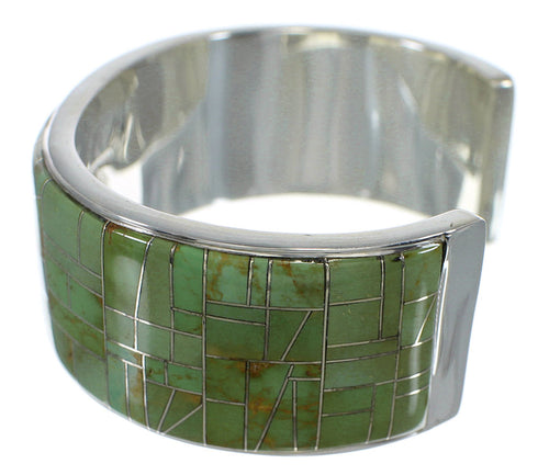Well Built Sterling Silver Turquoise Inlay Bracelet Jewelry VX60495