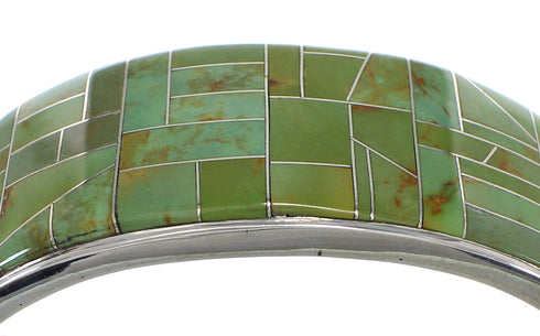Well Built Sterling Silver Turquoise Inlay Bracelet Jewelry VX60495