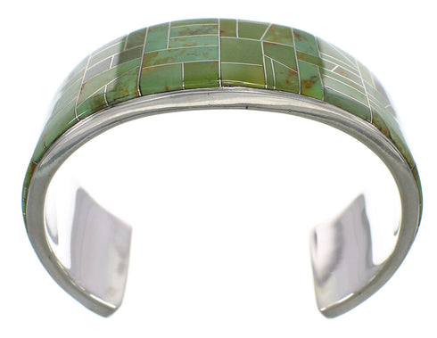 Well Built Sterling Silver Turquoise Inlay Bracelet Jewelry VX60495