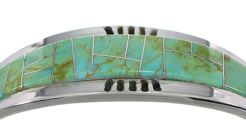 Southwestern Sterling Silver Turquoise Inlay Cuff Bracelet VX60551