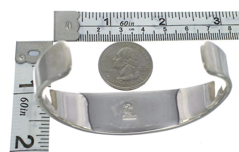 Southwestern Genuine Sterling Silver Turquoise Inlay Cuff Bracelet VX60554